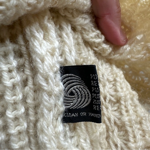 Vintage McRitchie Of Edinburgh 100% Pure Wool Jumper Size L Cream Fisherman - Picture 8 of 9
